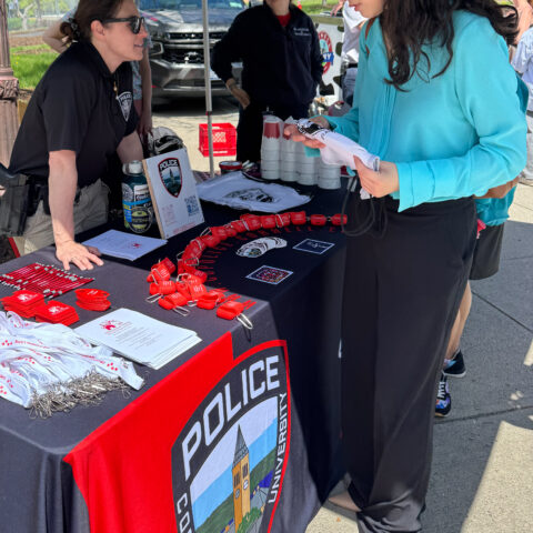 CUPD officer at a tabling event